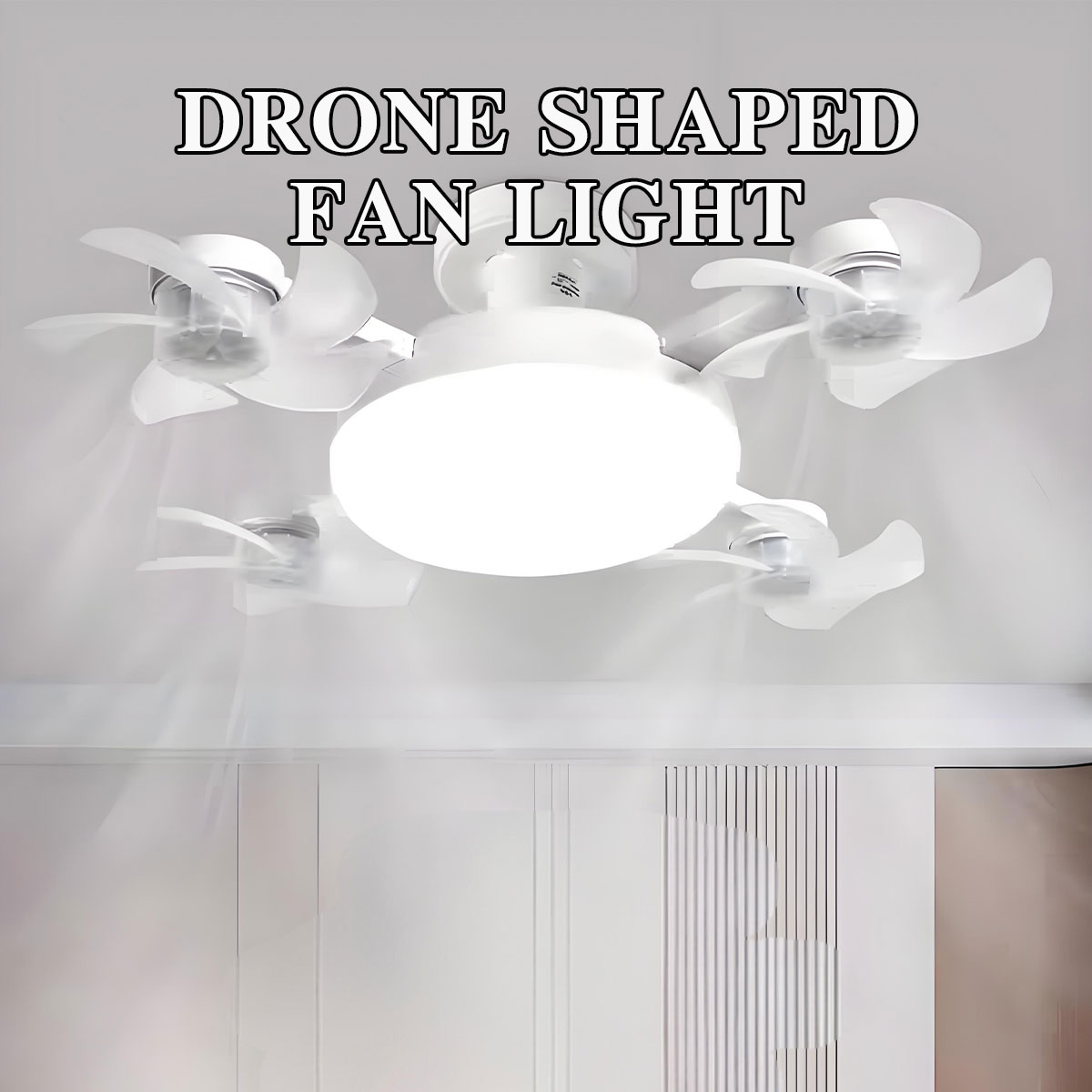 Smart Bathroom Fan - Living Room Drone shape Ceiling Fan