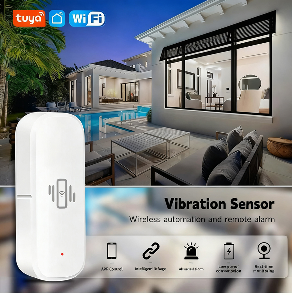 Smart Home Notifications - Tuya WiFi Vibration Sensor Detects Home