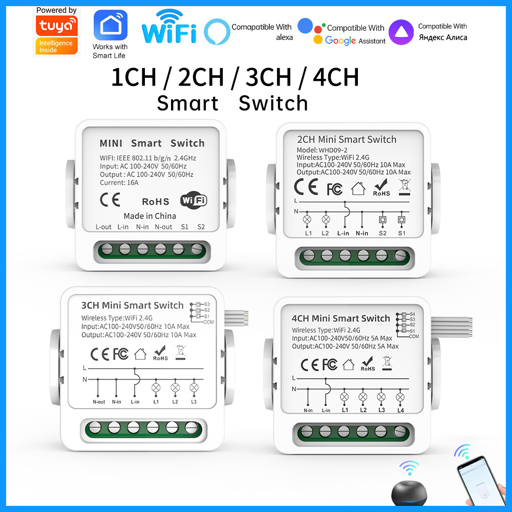 Tuya WiFi Smart Switch 1/2/3/4 - đánh giá và giá Smart Home Life