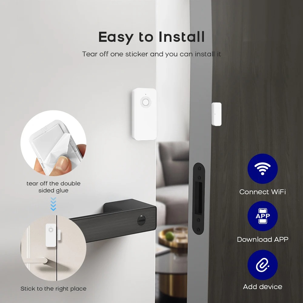 Tuya Smart WiFi Door Sensor Sm - đánh giá và giá Smart Home Notifications