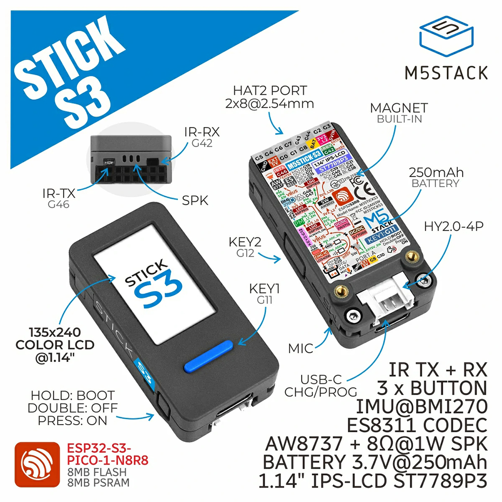 M5Stack M5StickS3 ESP32-S3 IoT - đánh giá và giá Smart Home Monitoring