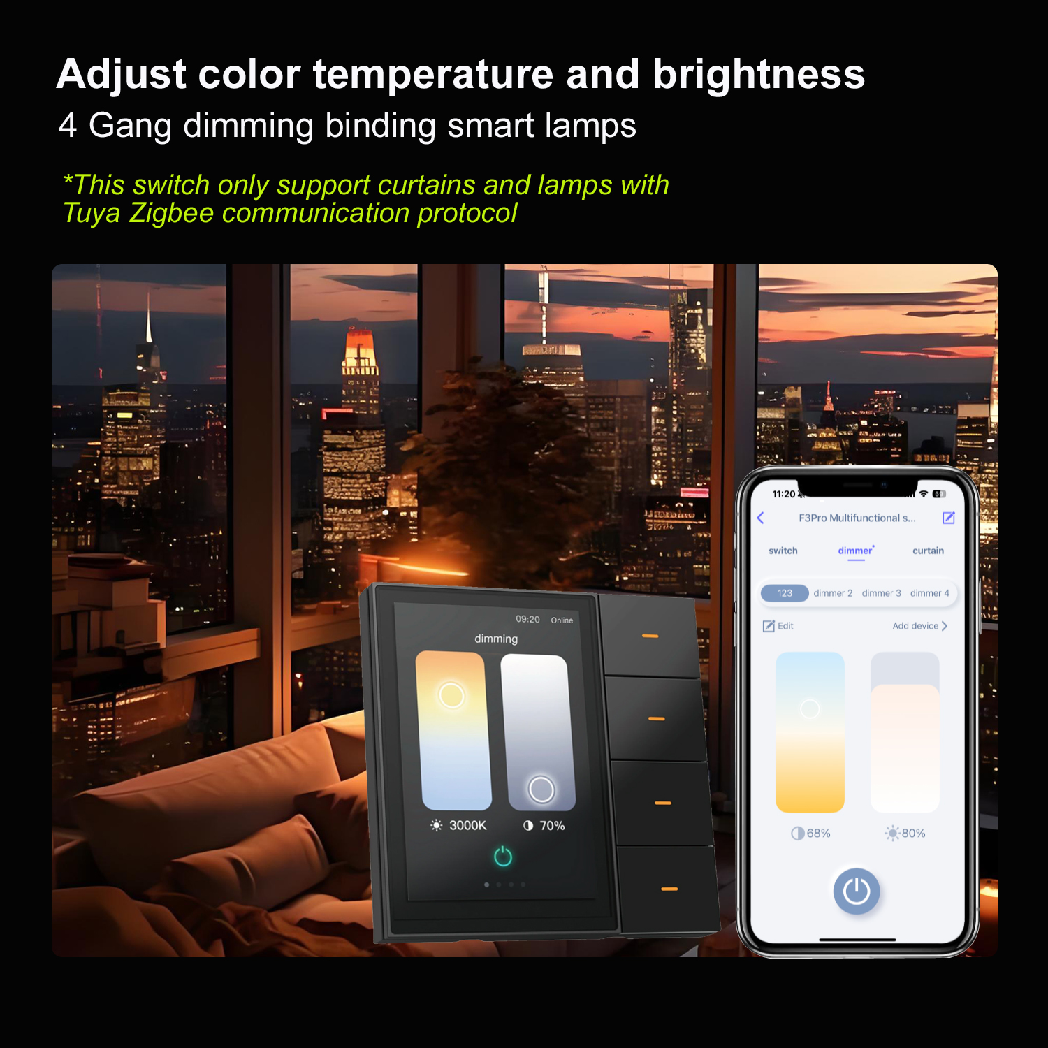 F3-pro Tuya Smart Panel ZigBee - đánh giá và giá Smart Home Monitoring