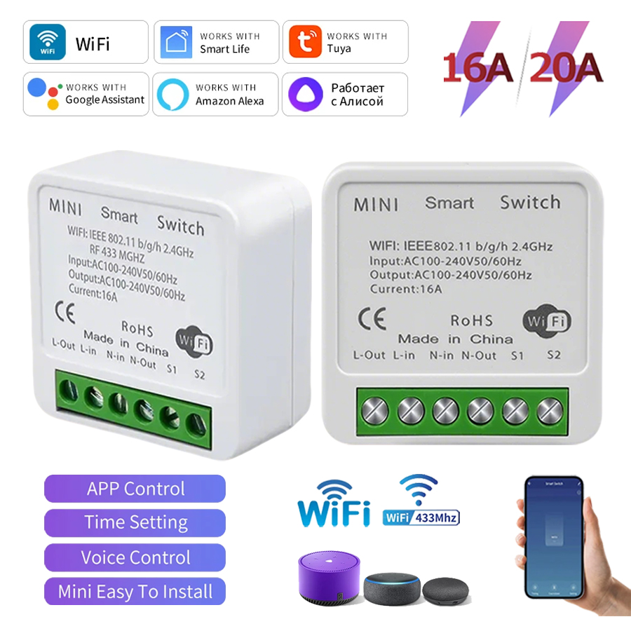 Tuya WiFi Smart Switch Module  - đánh giá và giá Smart Home Assistant