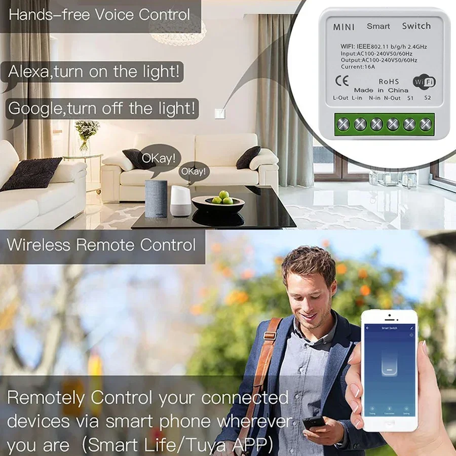 Tuya WiFi Smart Switch Module  - đánh giá và giá Smart Home Assistant