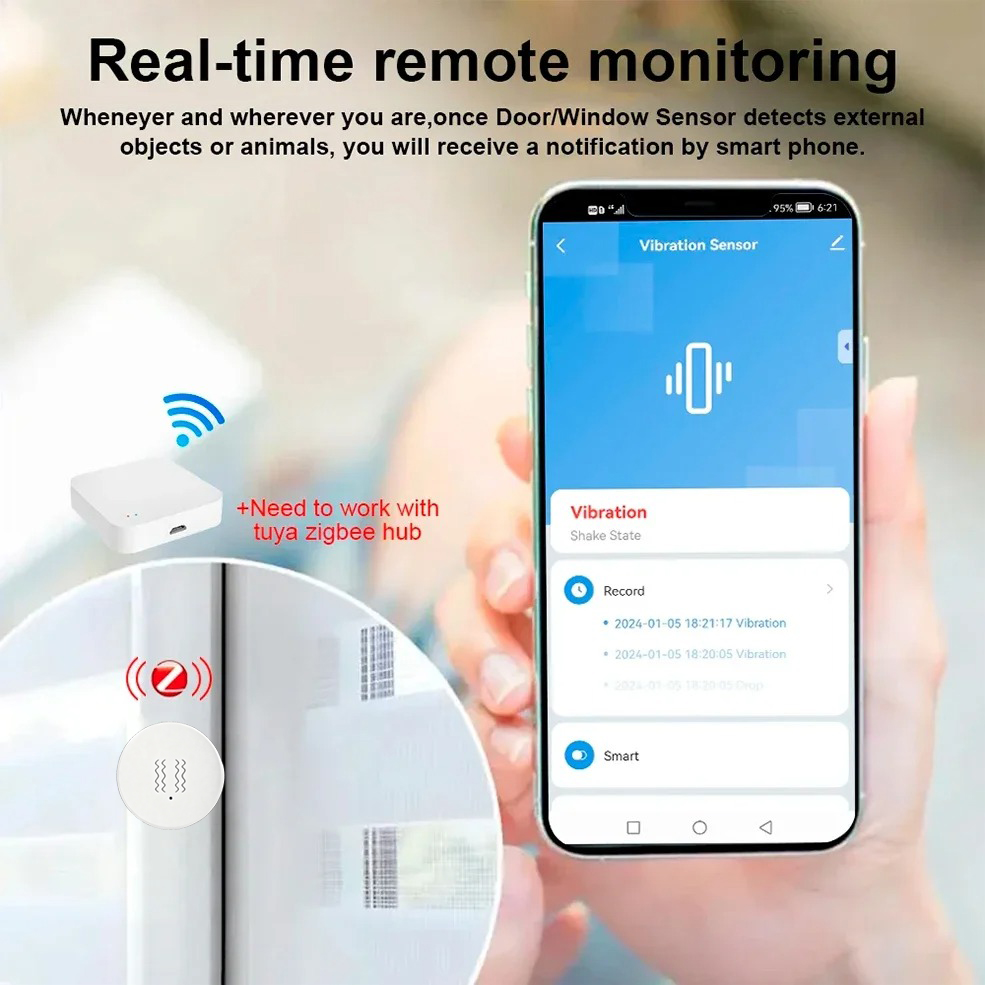 Tuya ZigBee Smart Vibration &  - đánh giá và giá Smart Home Monitoring