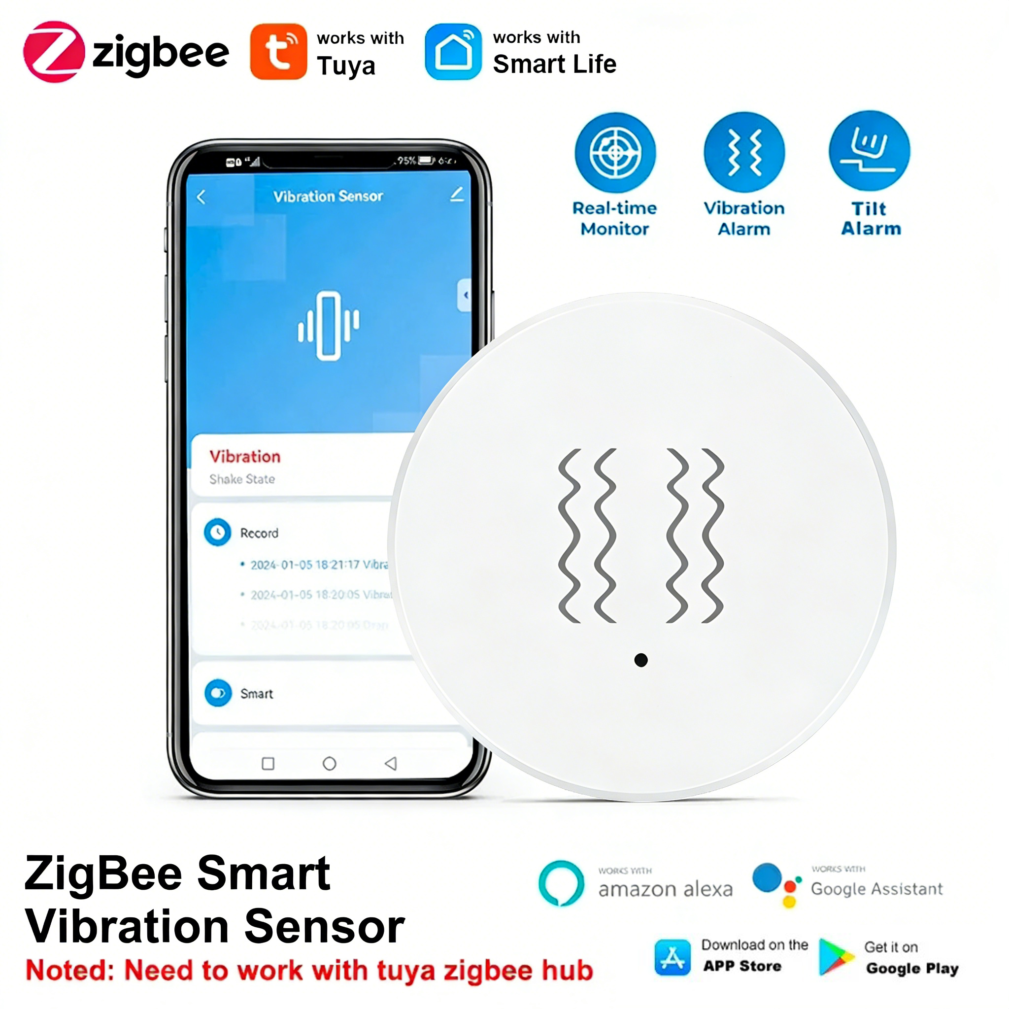 Tuya Zigbee Smart Vibration Se - đánh giá và giá Smart Home Notifications