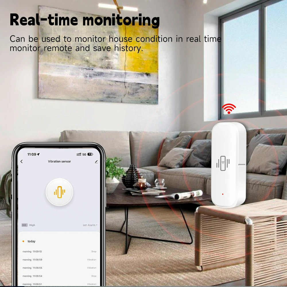 Tuya WiFi Vibration Sensor Det - đánh giá và giá Smart Home Notifications