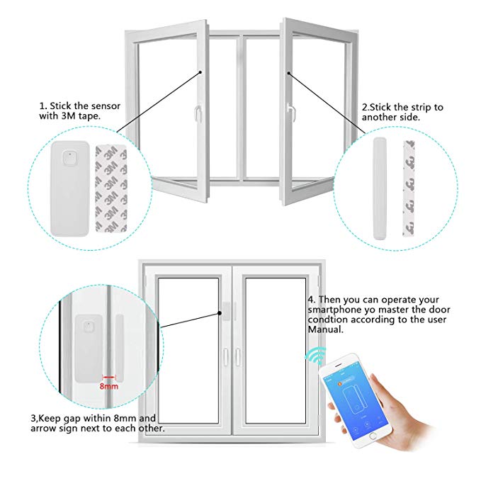 Tuya Smart WiFi Door Sensor Wi - đánh giá và giá Smart Home Notifications